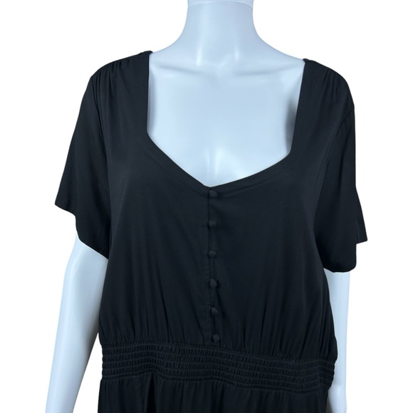 TORRID Black Maxi Dress Sz 3X Smocked Waist Pockets Stretch Whimsigoth Cottage - Picture 7 of 16